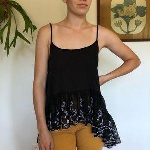 MINKPINK | High-Low Embroidered Tank Top